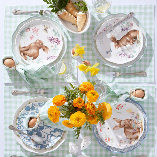 Butterfly Meadow Bunny Accent Plates, Set of 4