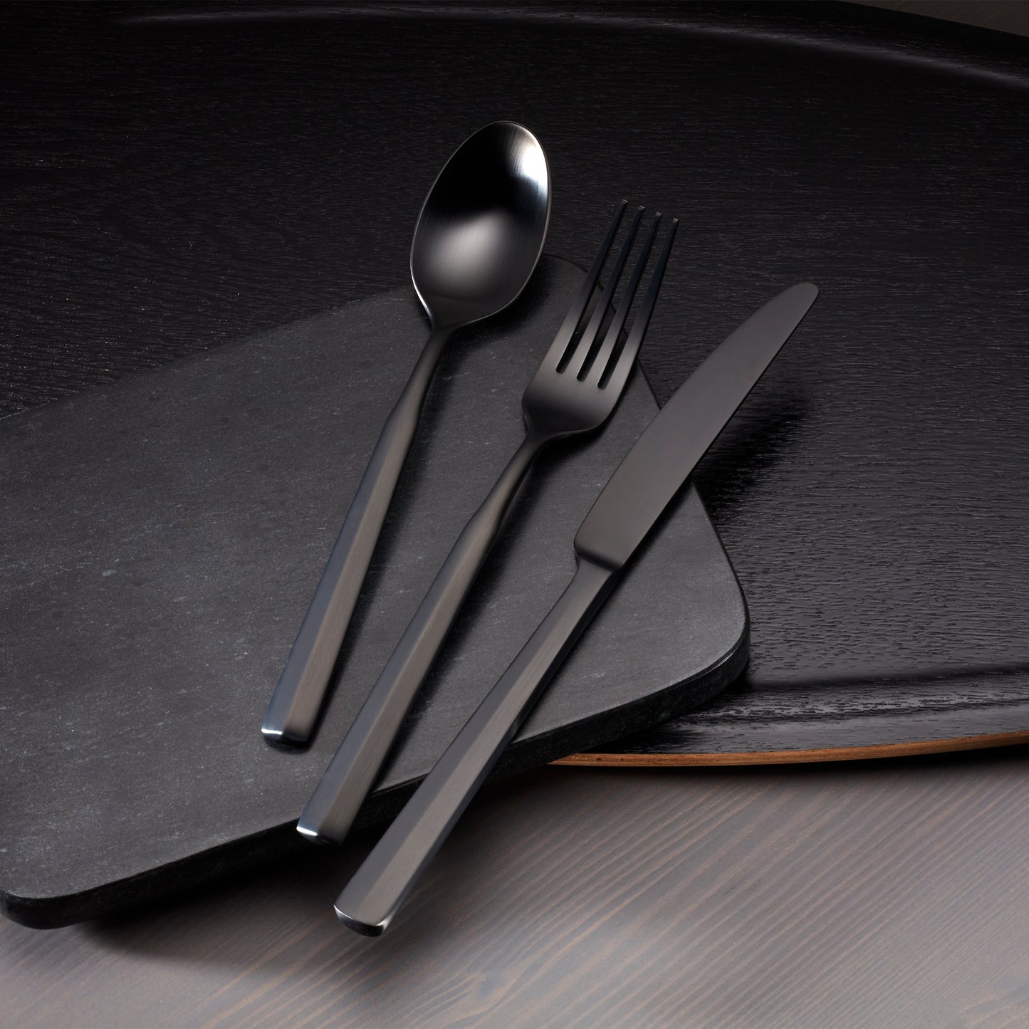 Ryder Black Satin 20-Piece Flatware Set