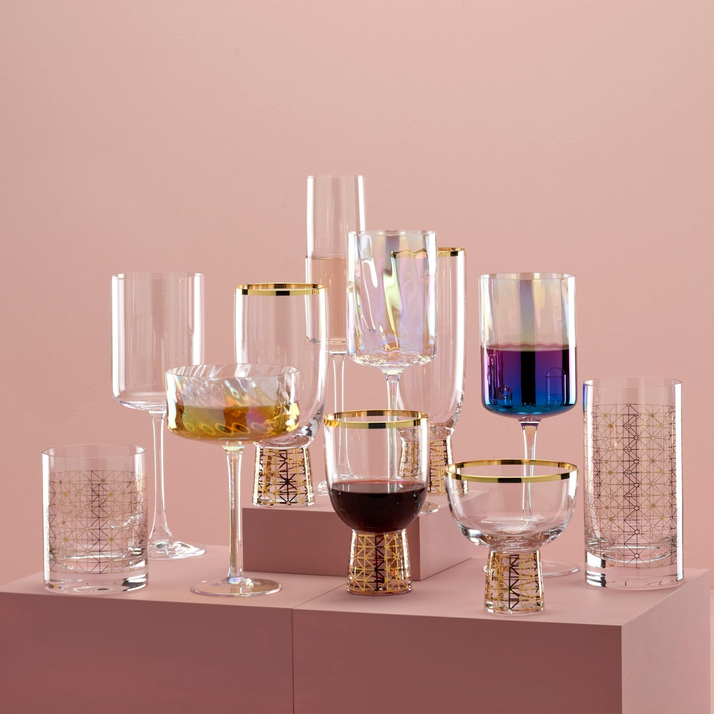 Tuscany Classics Gold Frost Flute Glasses, Set of 4