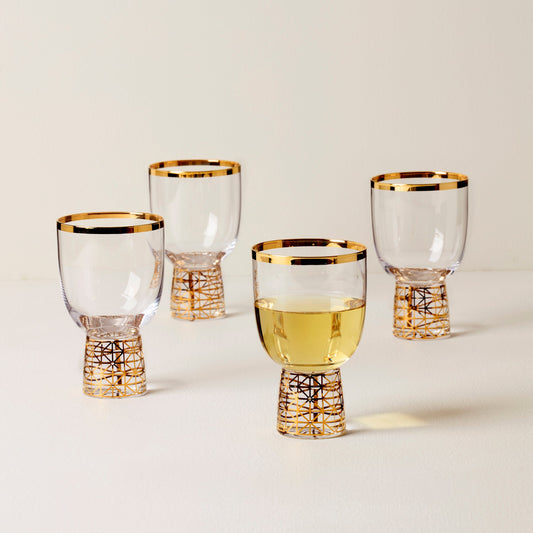Tuscany Classics Gold Frost Wine Glasses, Set of 4