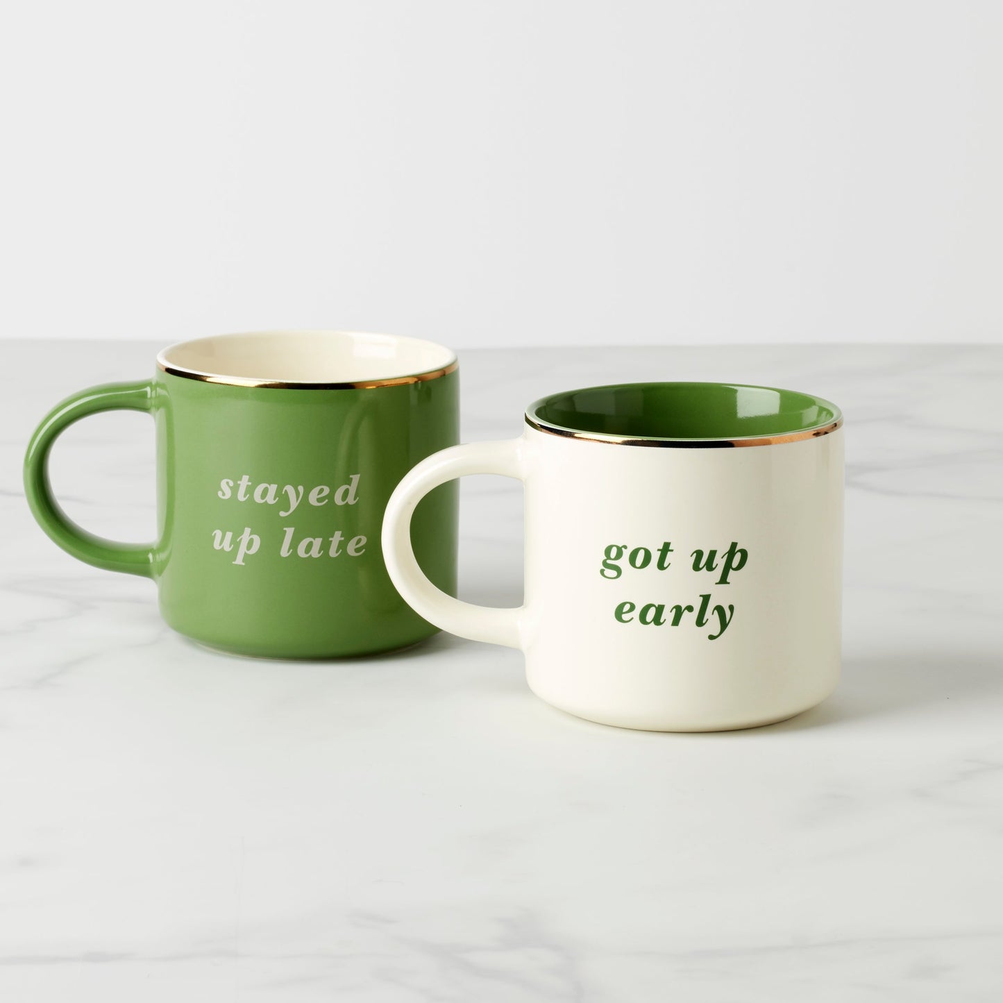 Two of a Kind Got Up Early & Stayed Up Late Mugs, Set of 2