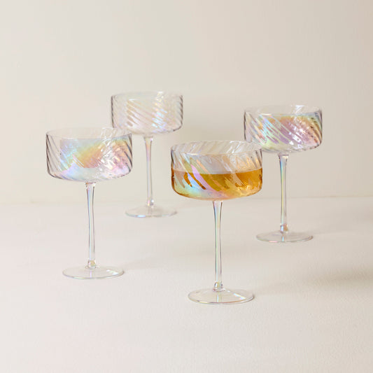 Tuscany Classics Iridescent Coupe Glasses, Set of 4