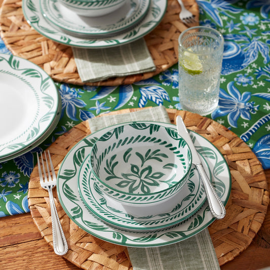 Solear Green 12-Piece Dinnerware Set