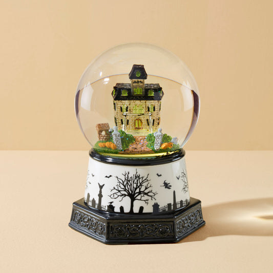 Haunted Village Lit Water Globe