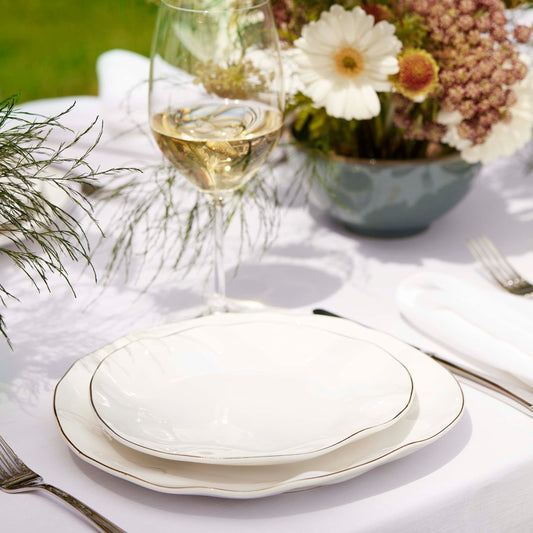 Blue Bay White 24-Piece Dinnerware Set