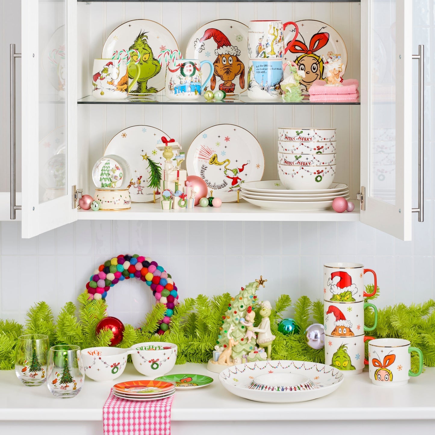 Merry Grinchmas Stackable Mugs, Set of 4
