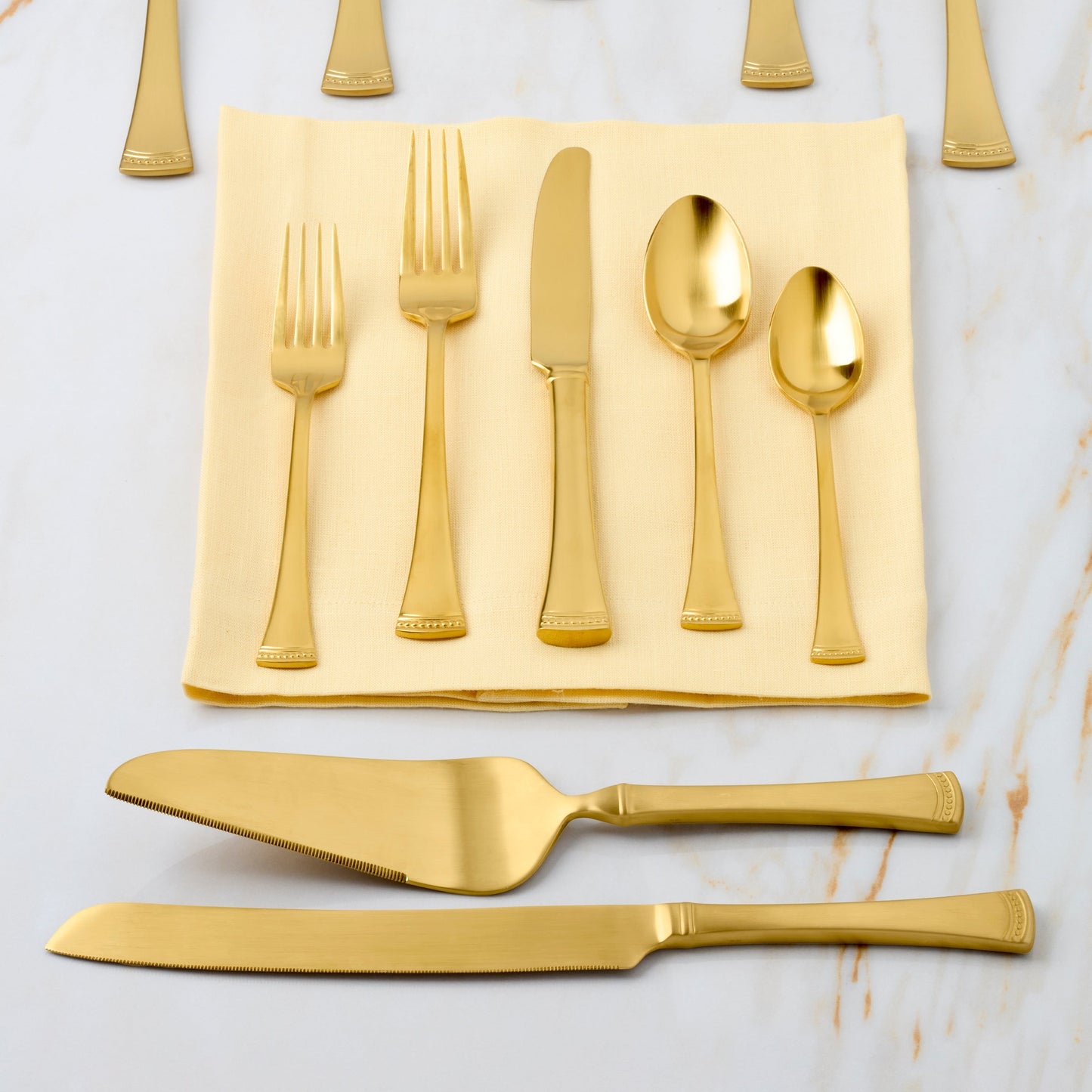 Portola Gold Satin 2-Piece Dessert Set