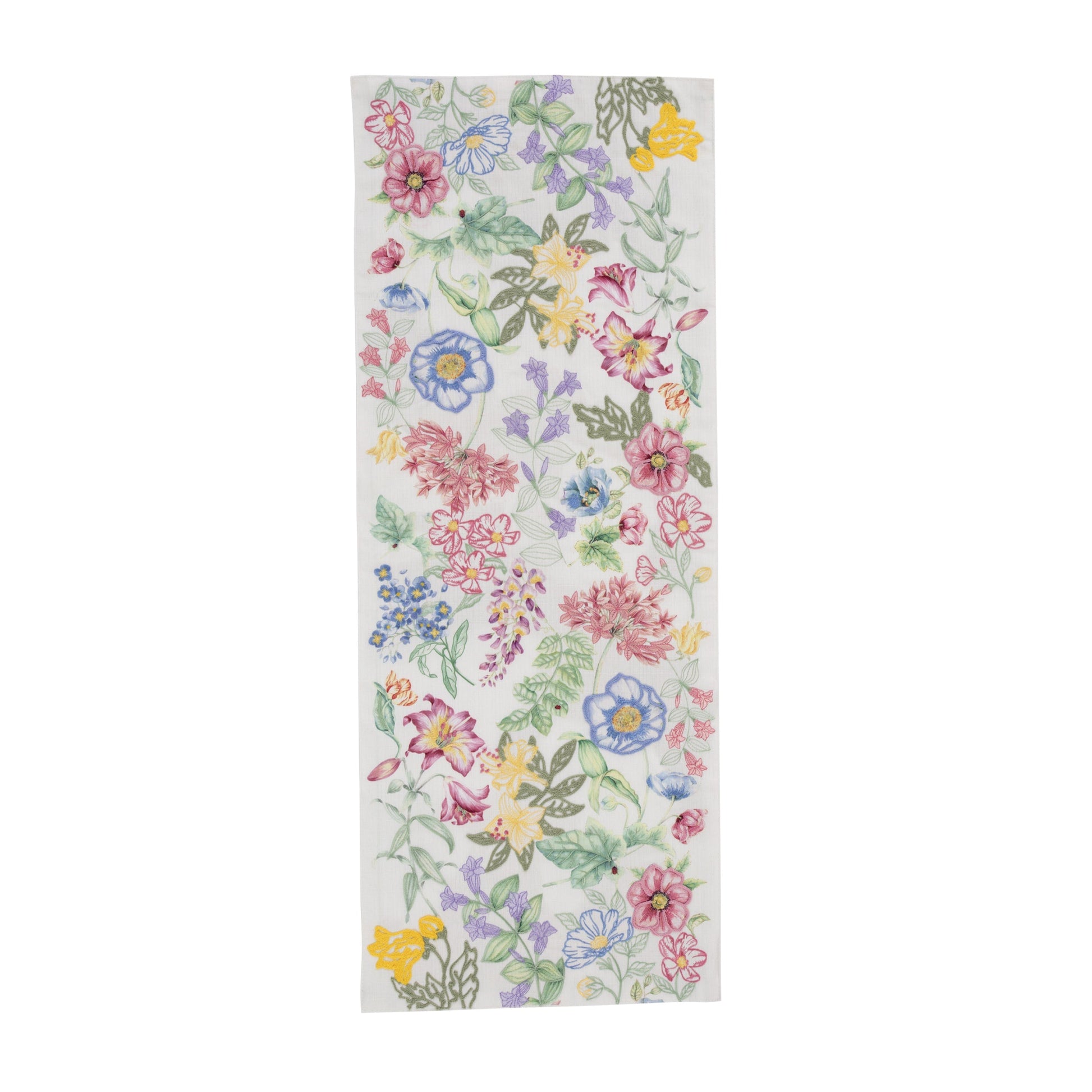 Butterfly Meadow Garden Embroidered Centerpiece Table Runner