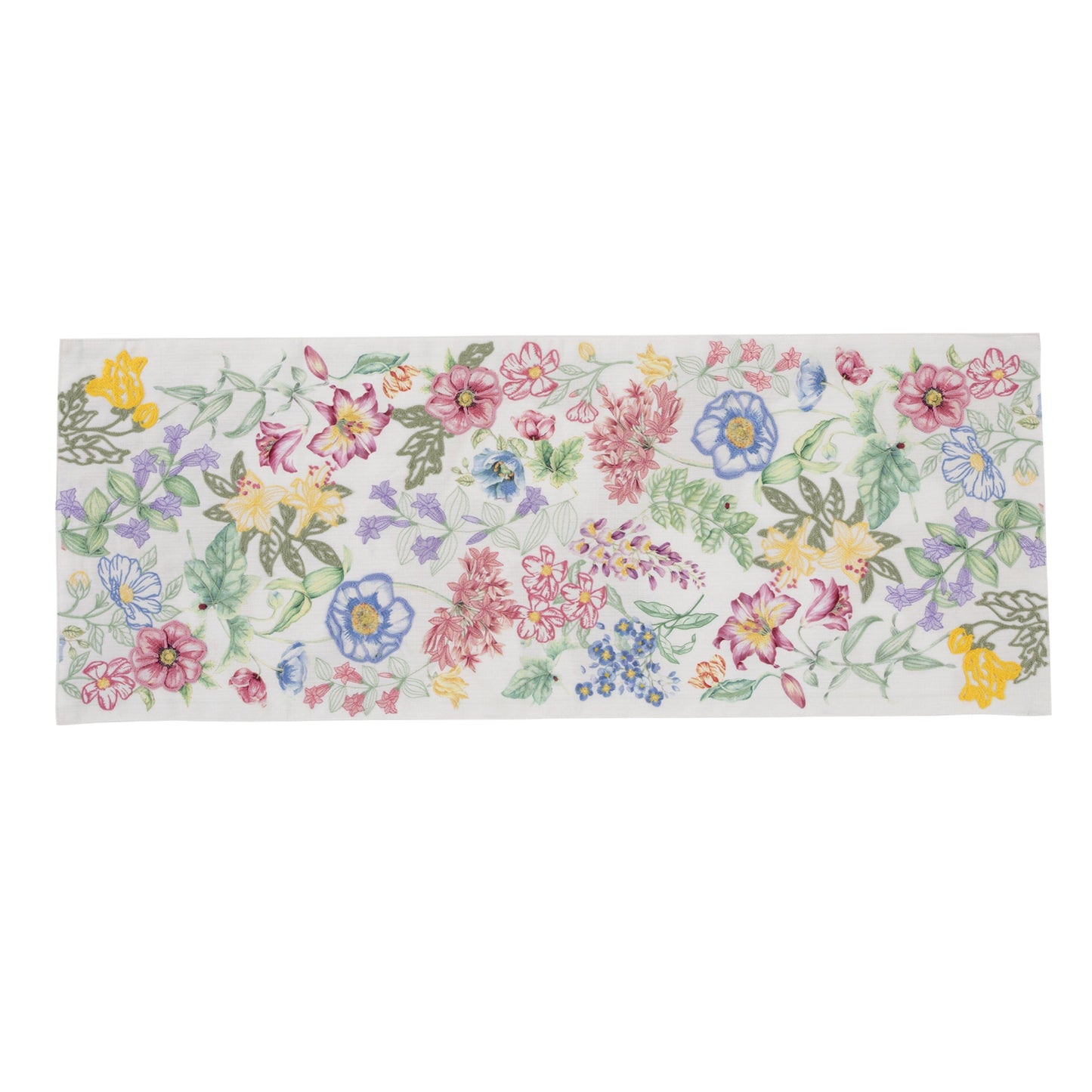 Butterfly Meadow Garden Embroidered Centerpiece Table Runner