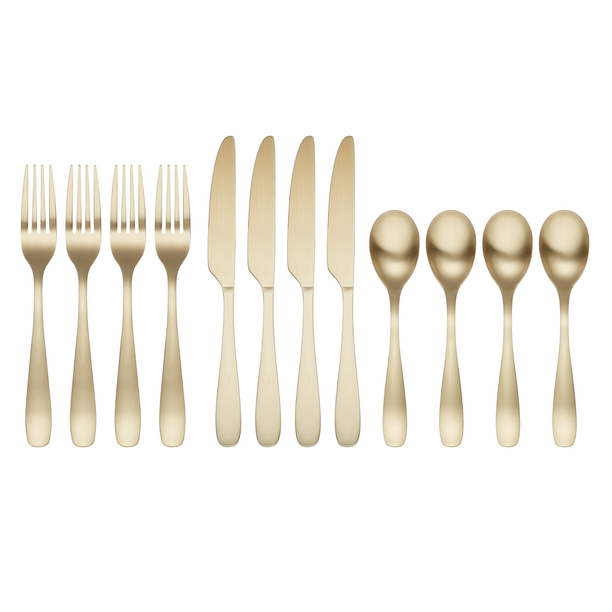Eliana Champagne Satin 12-Piece Flatware Set