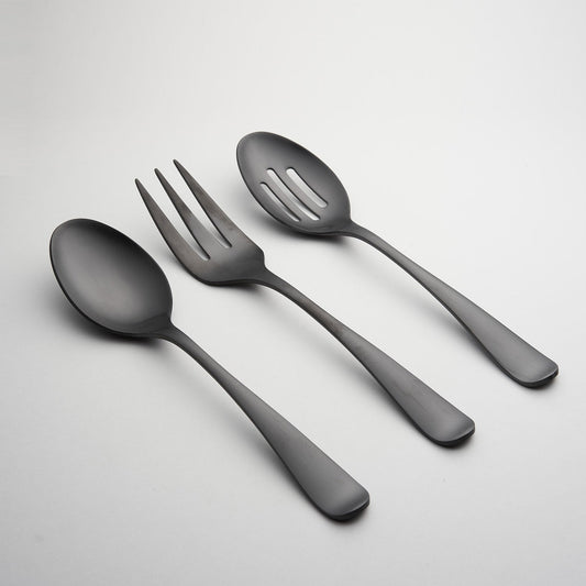Rhiannon Black Satin 3-Piece Hostess Set