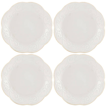 French Perle White 4-Piece Dessert Set