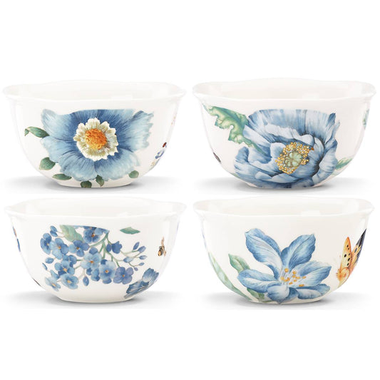 Butterfly Meadow Blue Dessert Bowls, Set of 4