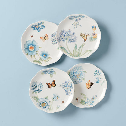 Butterfly Meadow Blue Dessert Plates, Set of 4