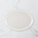 French Perle Bead White Oval Platter