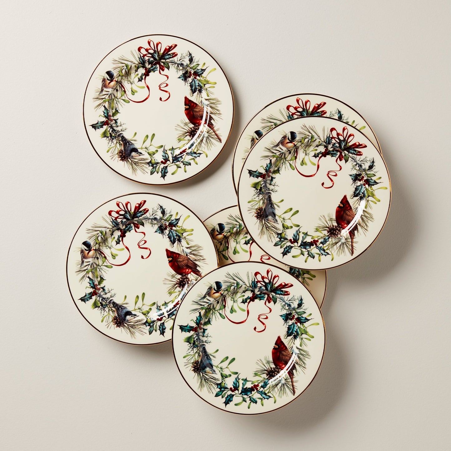 Winter Greetings Salad Plates, Set of 6