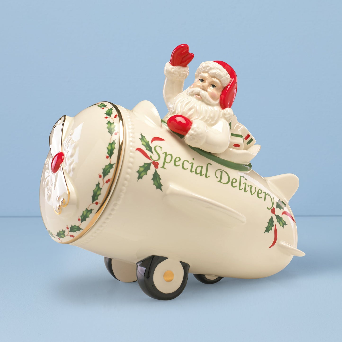Holiday Santa Airplane Cookie Jar