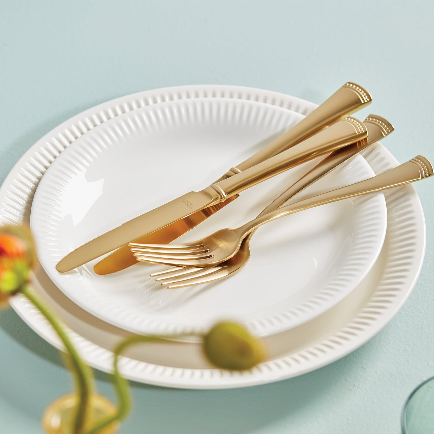 Portola Gold Satin 20-Piece Flatware Set