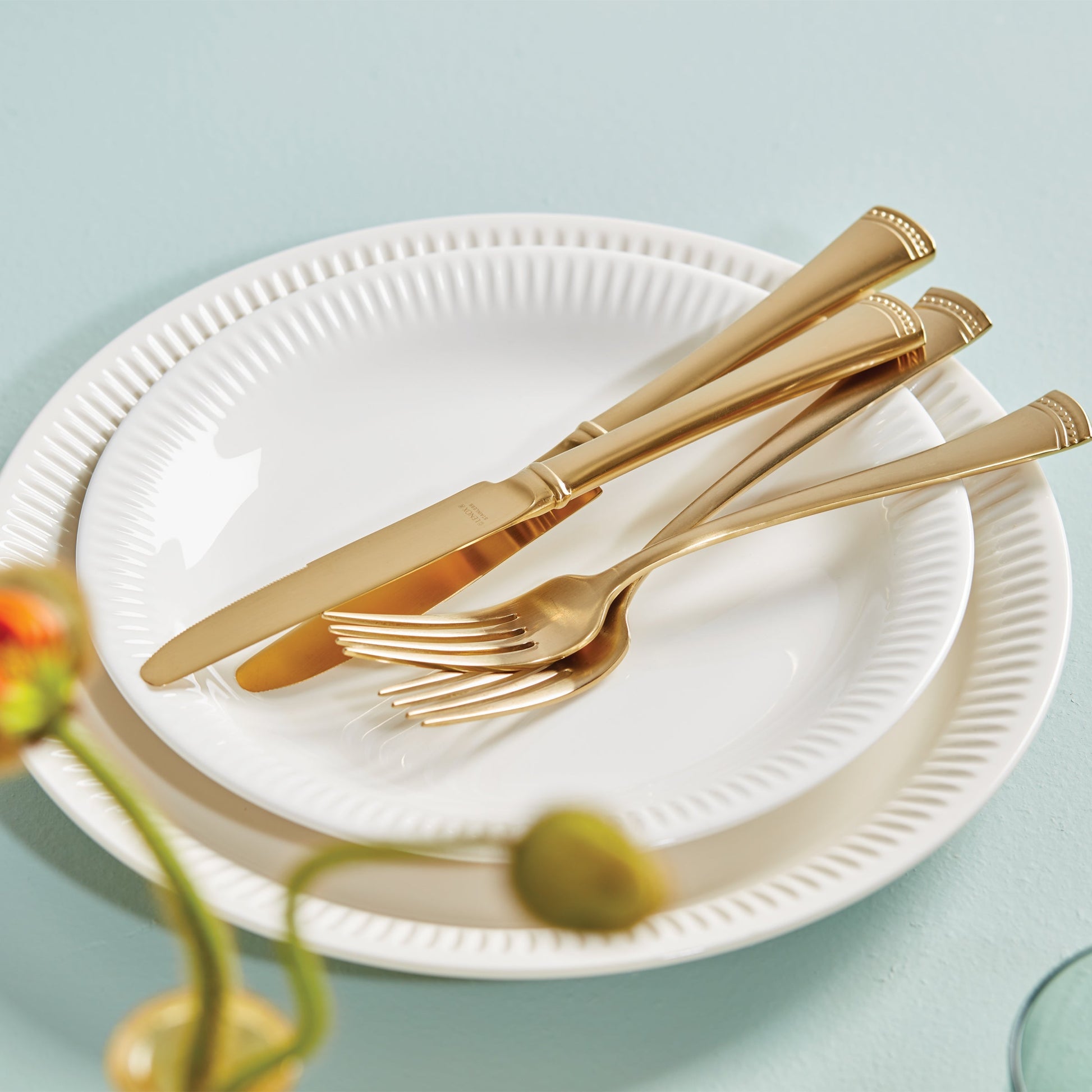 Portola Gold Satin 20-Piece Flatware Set