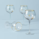 Holiday Gold Balloon Glasses, Set of 4
