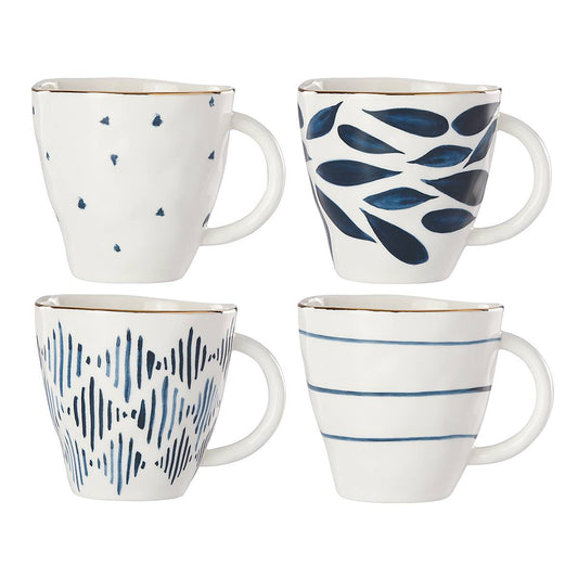 Blue Bay Dessert Mugs, Set of 4