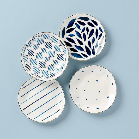 Blue Bay Tidbit Plates, Set of 4