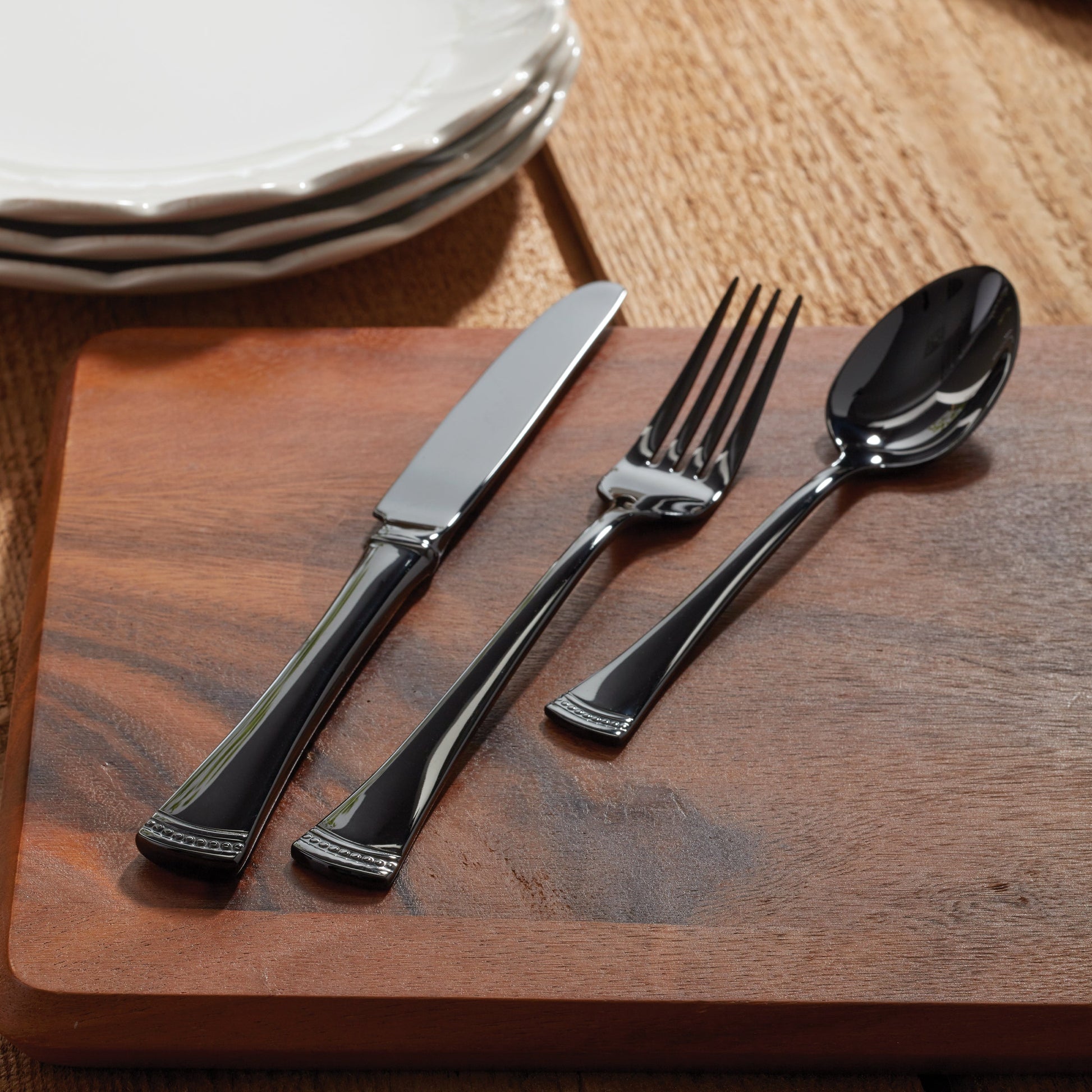 Portola Black Mirror 20-Piece Flatware Set