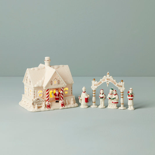 Mistletoe Park Light-Up Cottage & Caroler Figurine