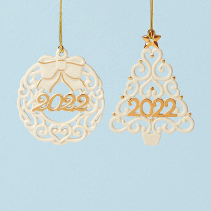 2022 Wreath & Tree 2-Piece Ornament Set