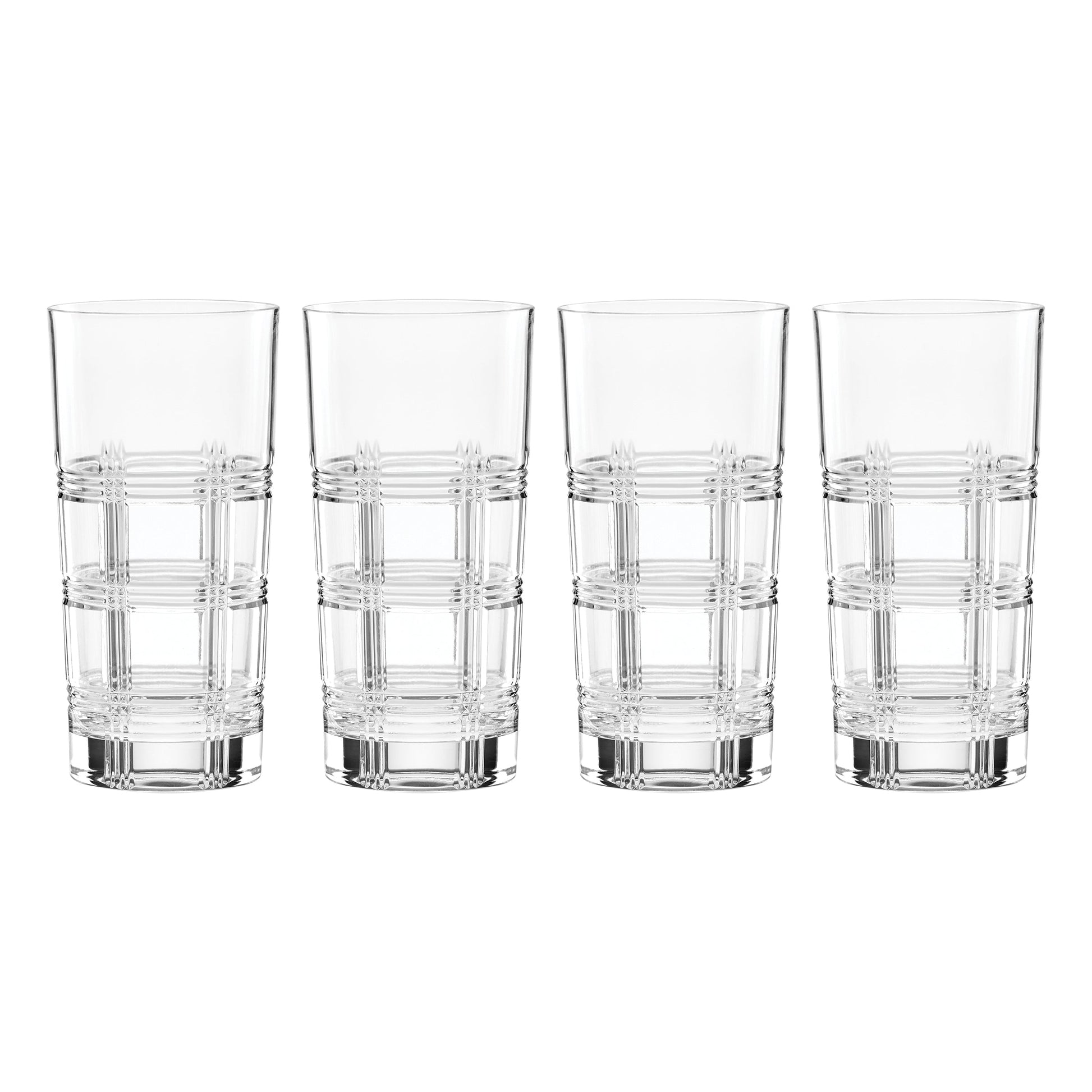 Hudson Crystal Highball Glasses, Set of 4