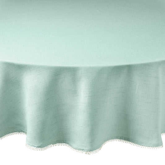French Perle Ice Blue 70x70 Round Tablecloth