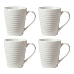 Ridge White Mugs, Set of 4