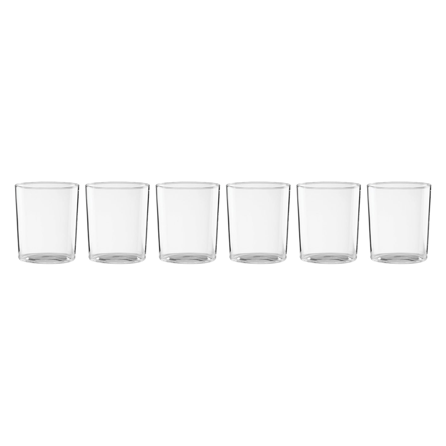 Stackable Clear Tall Glasses, Set of 6