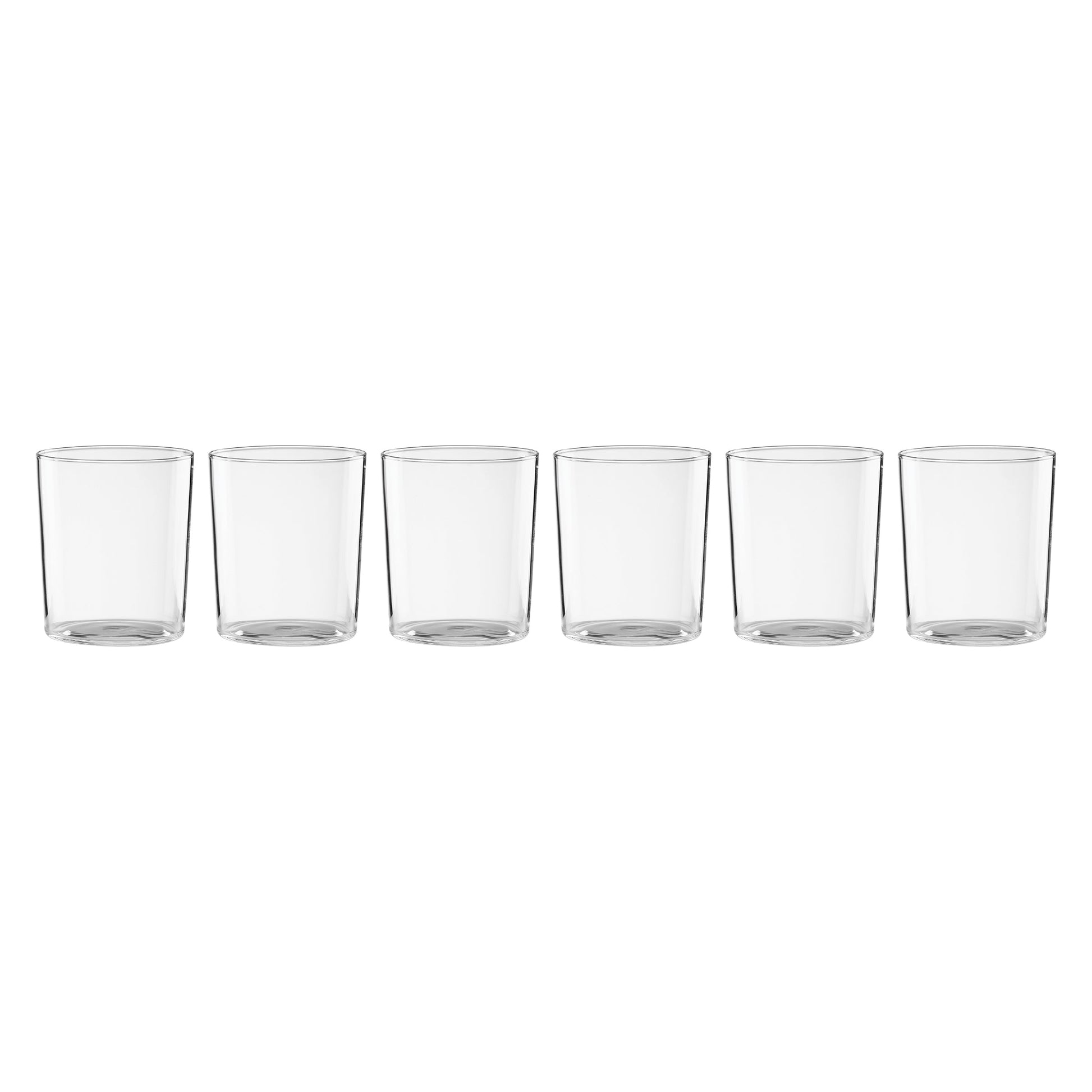 Stackable Clear Tall Glasses, Set of 6