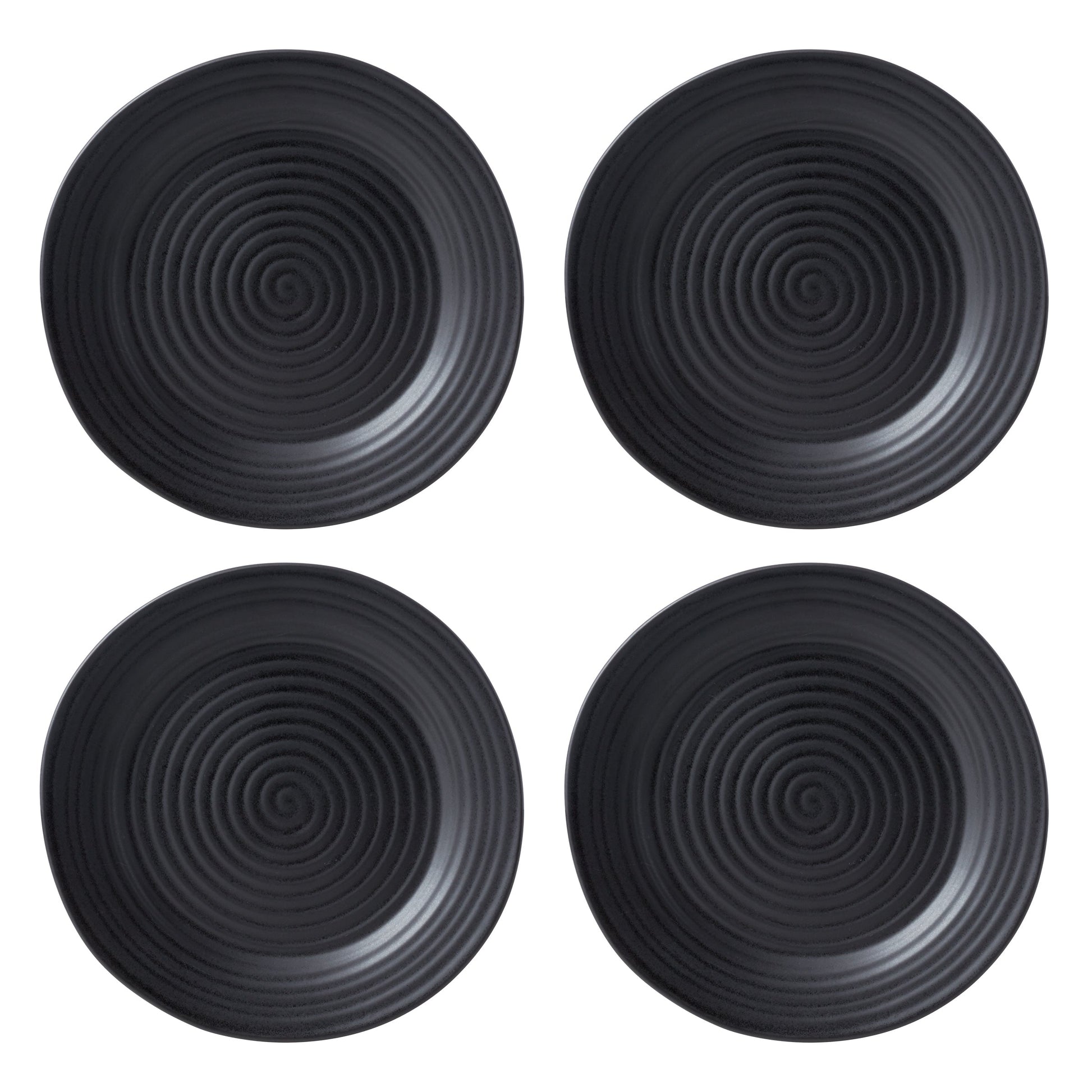 Ridge Black 12-Piece Dinnerware Set