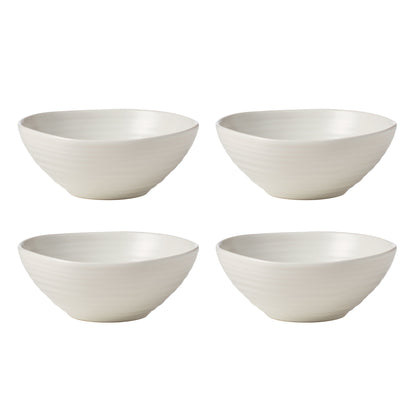 Ridge White 12-Piece Dinnerware Set