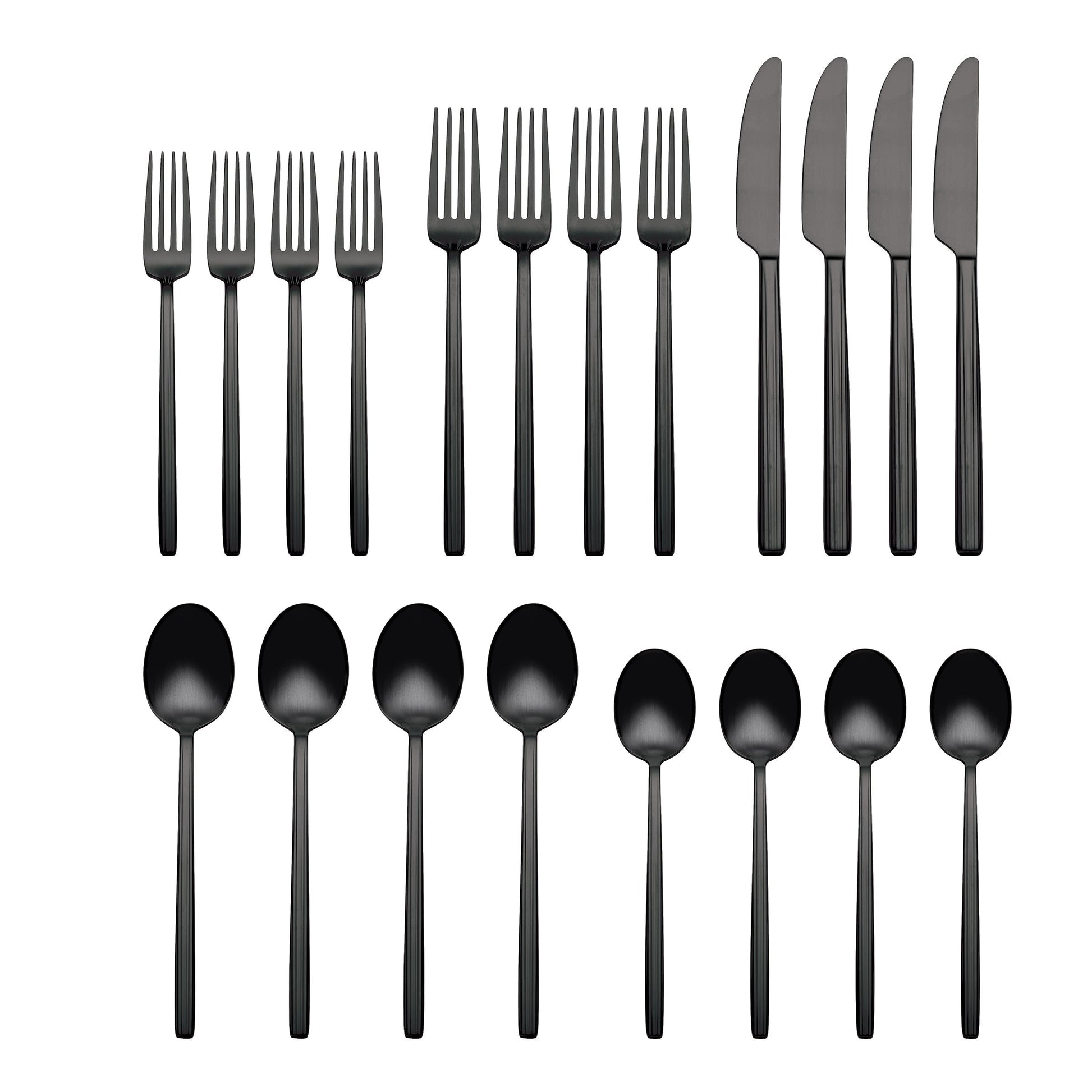Dean Black Satin 20-Piece Flatware Set