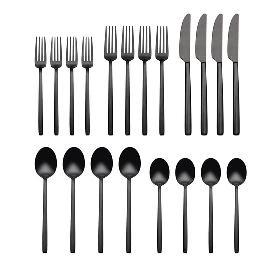 Dean Black Satin 20-Piece Flatware Set