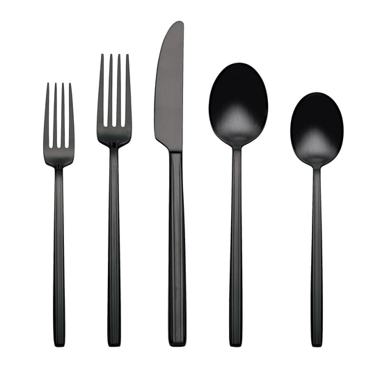 Dean Black Satin 20-Piece Flatware Set
