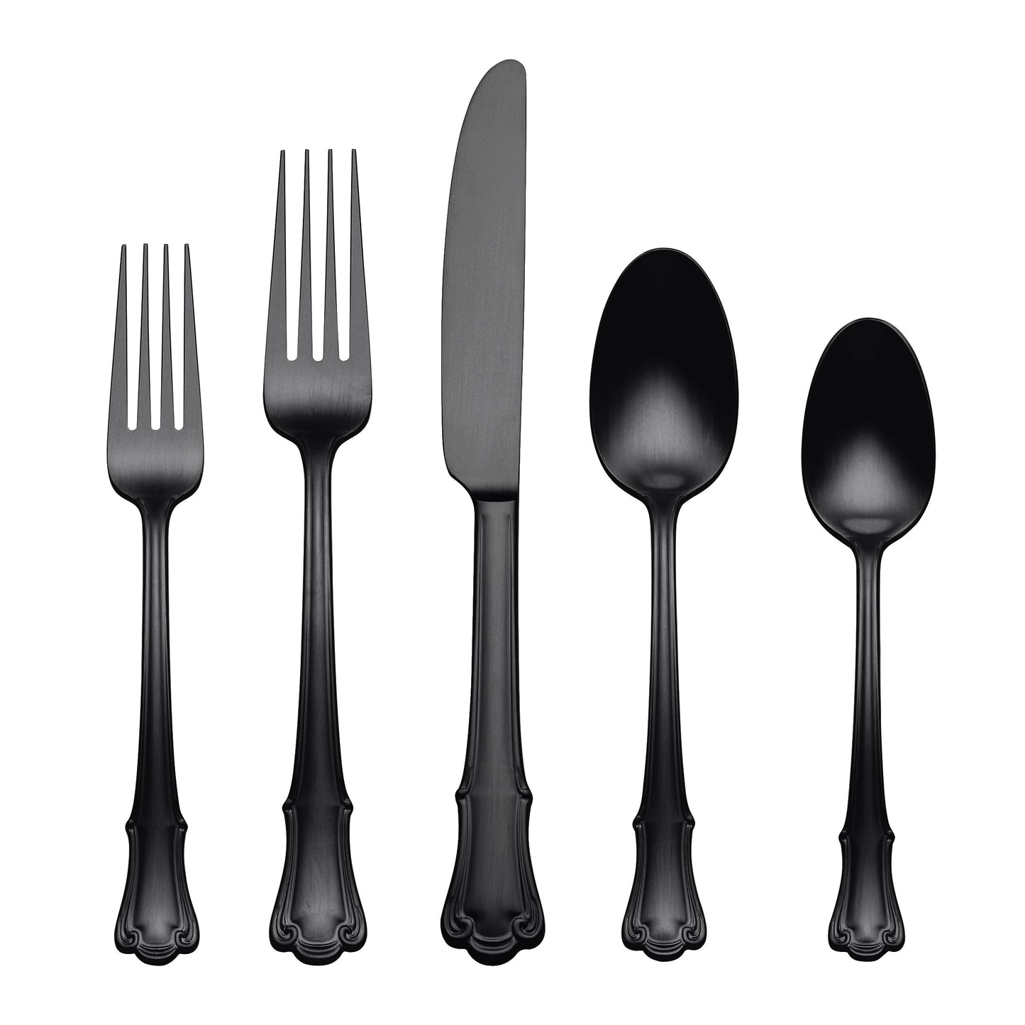 James Street Black Satin 20-Piece Flatware Set