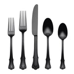 James Street Black Satin 20-Piece Flatware Set