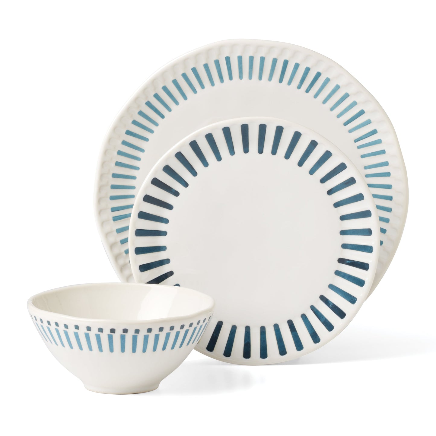 Artisanal Stripe 12-Piece Dinnerware Set