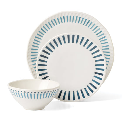 Artisanal Stripe 12-Piece Dinnerware Set