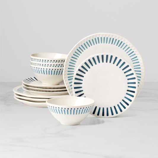 Artisanal Stripe 12-Piece Dinnerware Set