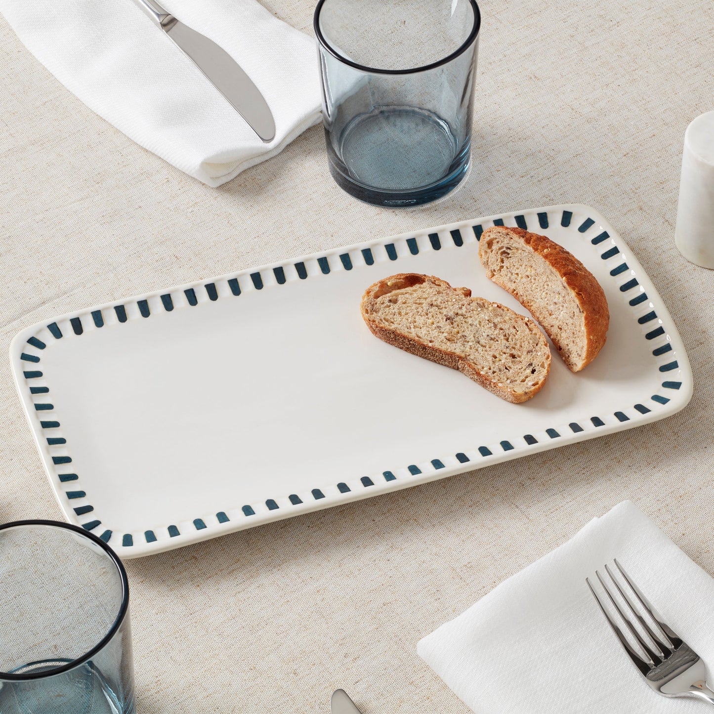 Artisanal Stripe Hors d'Oeuvres Tray
