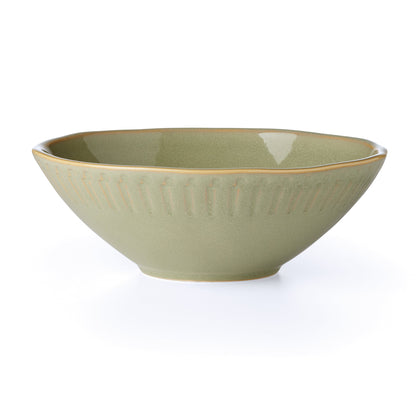 Artisanal Stripe Green Serving Bowl