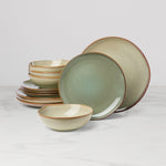 Organic Shades Sage Green 12-Piece Dinnerware Set