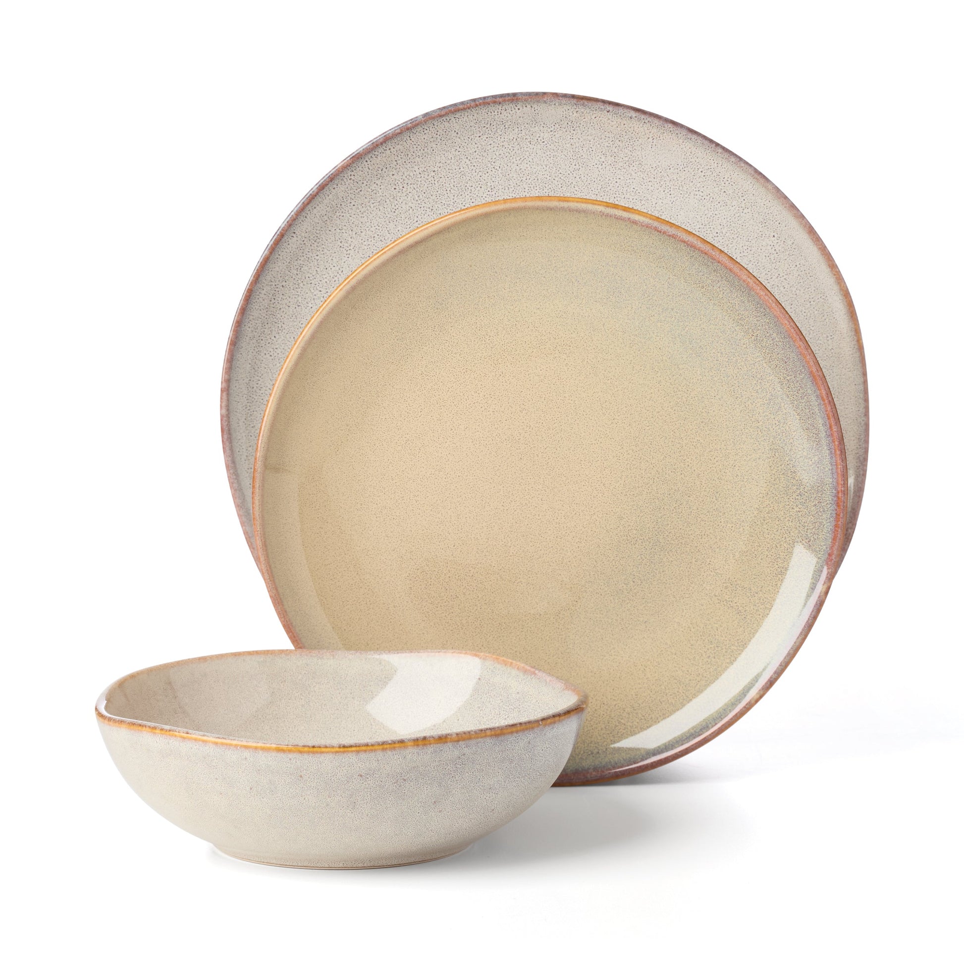 Organic Shades Oatmeal 12-Piece Dinnerware Set
