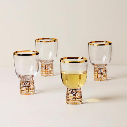 Tuscany Classics Gold Frost Wine Glasses, Set of 4
