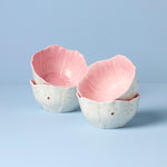 Butterfly Meadow Floral Pink Dessert Bowls, Set of 4